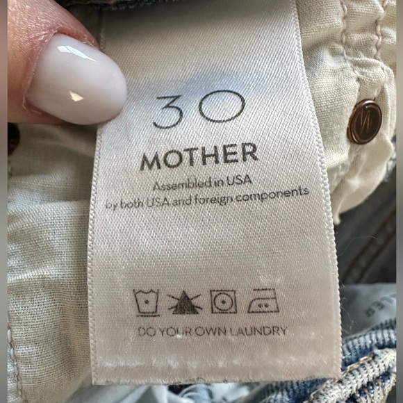 MOTHER Denim Tomcat Roller Chew Hem Jeans in Look Before You Leap Wide Leg Sz 30 - Picture 7 of 9